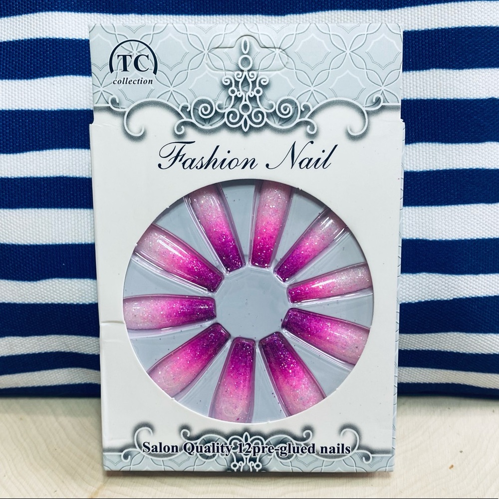 🔥5/$25🔥Fashion Ombré Glitter Nails - pink